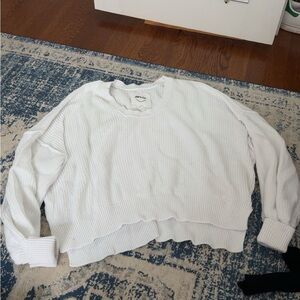 Aerie White Ribbed Sweater